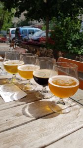 Mission Warehouse Mosaic Wild Ale, Totalitarian Imperial Russian Stout, White Ghost Berliner Weise and Stone Go To IPA.