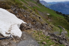 The other side of the snow blocking the trail.