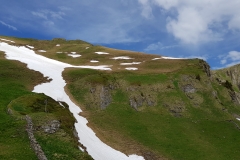 The view from Chammhüttli towards the ridge leading to Guscha