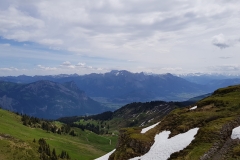 The view from Chammhüttli towards the mountains of Liechtenstein