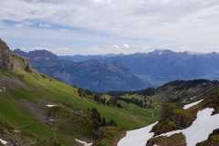 The view from Chammhüttli towards the mountains of Liechtenstein