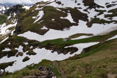 Looking back from the path up to the ridge