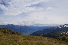 The view from the top of the ridge looking towards the mountains of Liechtenstein