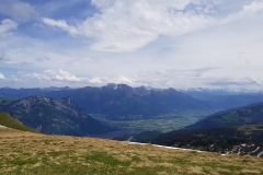 The view from the top of the ridge looking towards the mountains of Liechtenstein