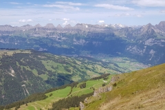 The view from the top of the ridge looking towards the Alvier chain of mountains