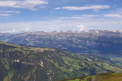 The view from the top of the ridge looking towards the Alvier chain of mountains