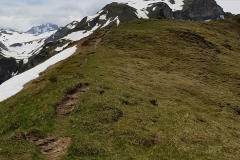 Looking back along the ridge from the summit of Guscha