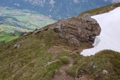 The trail leading from the summit of Guscha